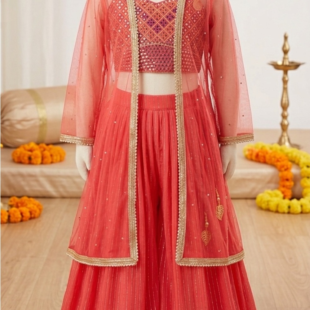 Coral Sharara Set for girls 5 years size 26